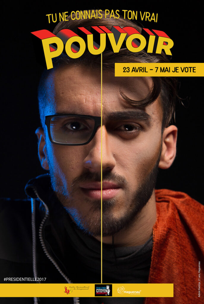 Campagne d’incitation au vote conçue par des jeunes du CSC Langensand. Affiches déployées dans l’espace public. 1er prix du Challenge citoyen.