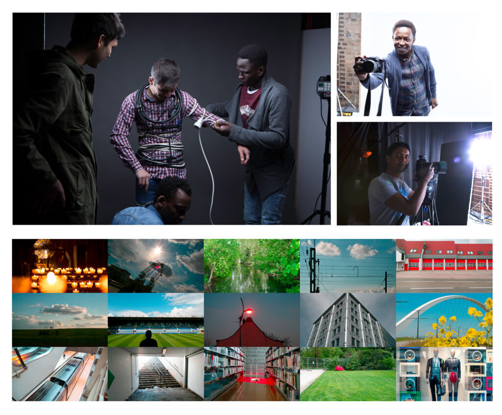 Ateliers photo avec des mineurs non accompagnés du foyer Oberholz à Strasbourg. Exposition au Centre Européen de la Jeunesse, 2018.